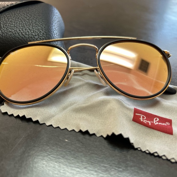 Ray-Ban Round Double Bridge RB3647 001/70 Gold - Picture 2 of 7